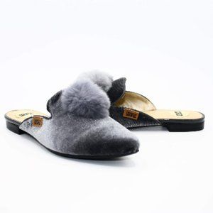 1936 Boutique Mule with Fur Pom Pom